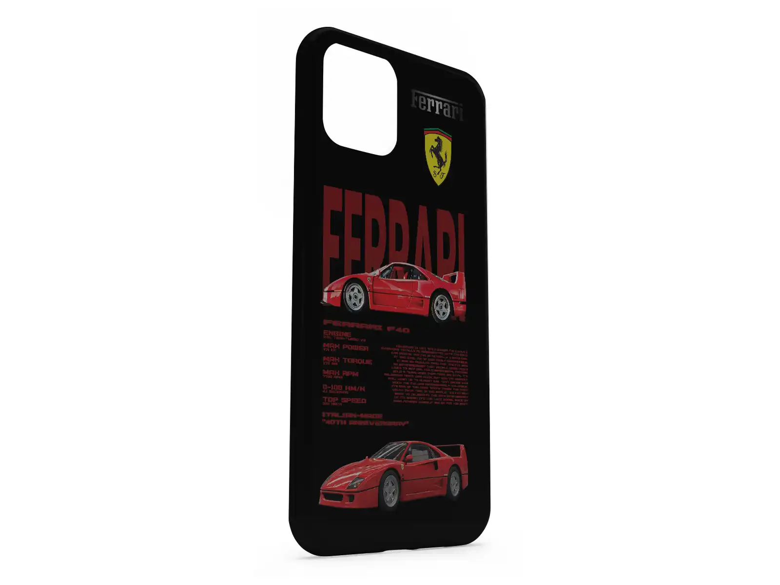 Funda para smartphone Ferrari F40 negra Edición Limitada Calidad Máxima